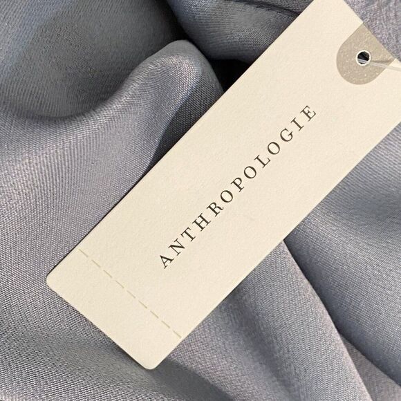 NEW Anthropologie "Madeleine Midi Dress Wedgewood High Neck Layered Sleeves sz 4 - Picture 10 of 13